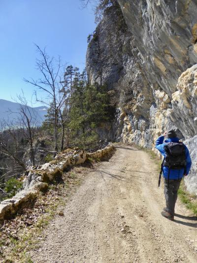 In den Fels gehauene Strasse im Harzergraben
